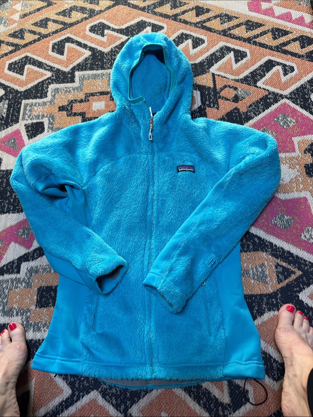 Patagonia Turquoise Women's Hooded Full-Zip Fleece Jacket
